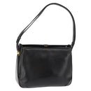 GUCCI Shoulder Bag Leather Black Gold Auth 152055-1