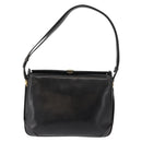 GUCCI Shoulder Bag Leather Black Gold Auth 152055-13