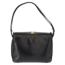 GUCCI Shoulder Bag Leather Black Gold Auth 152055-2