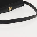 GUCCI Shoulder Bag Leather Black Gold Auth 152055-7