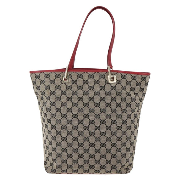 GUCCI GG Canvas Tote Bag Beige Gold 002 1098 4025 Auth 152056