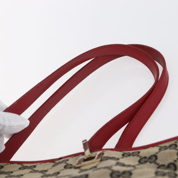 GUCCI GG Canvas Tote Bag Beige Gold 002 1098 4025 Auth 152056