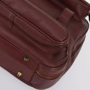 CARTIER Must Line Tennis Bag Leather Bordeaux Gold Auth 152057-10