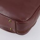 CARTIER Must Line Tennis Bag Leather Bordeaux Gold Auth 152057-12
