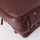 CARTIER Must Line Tennis Bag Leather Bordeaux Gold Auth 152057-13