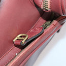CARTIER Must Line Tennis Bag Leather Bordeaux Gold Auth 152057-15