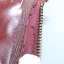 CARTIER Must Line Tennis Bag Leather Bordeaux Gold Auth 152057-16