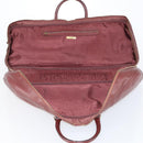 CARTIER Must Line Tennis Bag Leather Bordeaux Gold Auth 152057-19