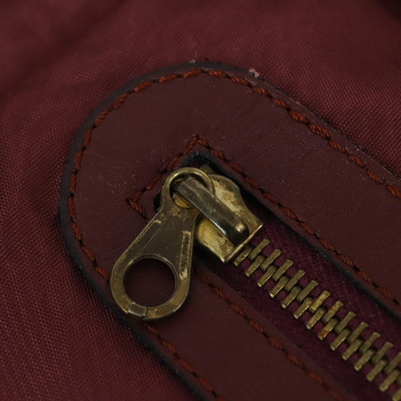CARTIER Must Line Tennis Bag Leather Bordeaux Gold Auth 152057