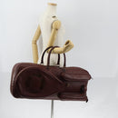 CARTIER Must Line Tennis Bag Leather Bordeaux Gold Auth 152057-28