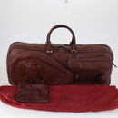 CARTIER Must Line Tennis Bag Leather Bordeaux Gold Auth 152057-29