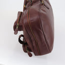 CARTIER Must Line Tennis Bag Leather Bordeaux Gold Auth 152057-4