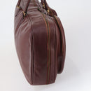 CARTIER Must Line Tennis Bag Leather Bordeaux Gold Auth 152057-5