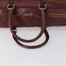 CARTIER Must Line Tennis Bag Leather Bordeaux Gold Auth 152057-7