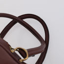 CARTIER Must Line Tennis Bag Leather Bordeaux Gold Auth 152057-8