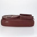 CARTIER Must Line Tennis Bag Leather Bordeaux Gold Auth 152057-9