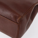 Salvatore Ferragamo Tote Bag Leather Embossed Brown Gold Auth 152061-14