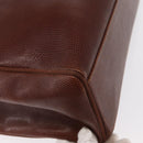 Salvatore Ferragamo Tote Bag Leather Embossed Brown Gold Auth 152061-15