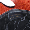 Salvatore Ferragamo Tote Bag Leather Embossed Brown Gold Auth 152061-12