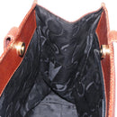 Salvatore Ferragamo Tote Bag Leather Embossed Brown Gold Auth 152061-18