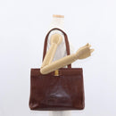 Salvatore Ferragamo Tote Bag Leather Embossed Brown Gold Auth 152061-21