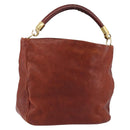 SAINT LAURENT Hand Bag Leather Gold Red Auth 152066-1