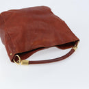 SAINT LAURENT Hand Bag Leather Gold Red Auth 152066-6