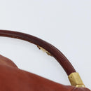 SAINT LAURENT Hand Bag Leather Gold Red Auth 152066-8