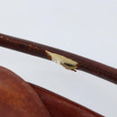 SAINT LAURENT Hand Bag Leather Gold Red Auth 152066-9