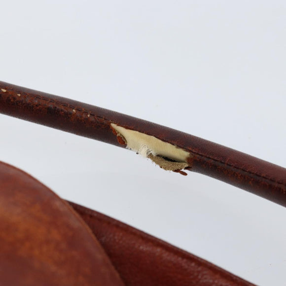 SAINT LAURENT Hand Bag Leather Gold Red Auth 152066