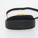 GUCCI Bamboo Shoulder Bag Suede 2way Black Gold 001 2058 1638 0 Auth 152069-5