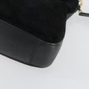 GUCCI Bamboo Shoulder Bag Suede 2way Black Gold 001 2058 1638 0 Auth 152069-15