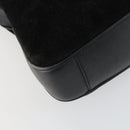 GUCCI Bamboo Shoulder Bag Suede 2way Black Gold 001 2058 1638 0 Auth 152069-18