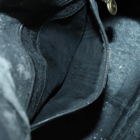 GUCCI Bamboo Shoulder Bag Suede 2way Black Gold 001 2058 1638 0 Auth 152069