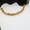 GUCCI Bamboo Shoulder Bag Suede 2way Black Gold 001 2058 1638 0 Auth 152069-8