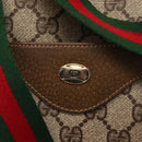GUCCI GG Supreme Web Sherry Line Tote Bag PVC Beige Red 39 02 003 Auth 152070-10