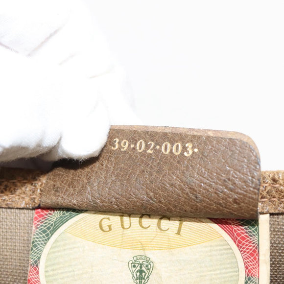 GUCCI GG Supreme Web Sherry Line Tote Bag PVC Beige Red 39 02 003 Auth 152070