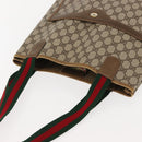 GUCCI GG Supreme Web Sherry Line Tote Bag PVC Beige Red 39 02 003 Auth 152070-6