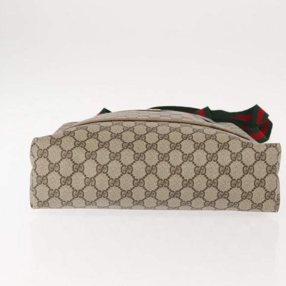 GUCCI GG Supreme Web Sherry Line Tote Bag PVC Beige Red 39 02 003 Auth 152070