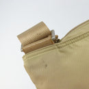 PRADA Shoulder Bag Nylon Beige Silver Auth 152076-9