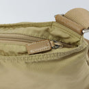PRADA Shoulder Bag Nylon Beige Silver Auth 152076-19