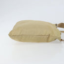 PRADA Shoulder Bag Nylon Beige Silver Auth 152076-3