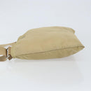 PRADA Shoulder Bag Nylon Beige Silver Auth 152076-4