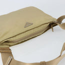 PRADA Shoulder Bag Nylon Beige Silver Auth 152076-6