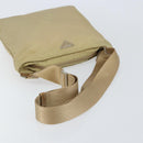 PRADA Shoulder Bag Nylon Beige Silver Auth 152076-7
