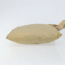 PRADA Shoulder Bag Nylon Beige Silver Auth 152076-5