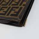 FENDI Zucca Canvas Shoulder Bag Black Brown Auth 152077-16