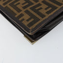 FENDI Zucca Canvas Shoulder Bag Black Brown Auth 152077-17
