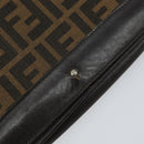 FENDI Zucca Canvas Shoulder Bag Black Brown Auth 152077-18