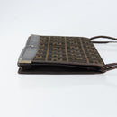 FENDI Zucca Canvas Shoulder Bag Black Brown Auth 152077-3